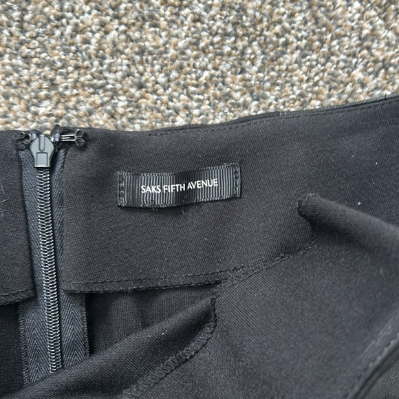 SAKS Knit mini skirt faux leather zippers - Picture 4 of 8